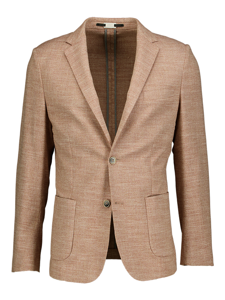 Oranje stretch blazer met structuur Gentiluomo