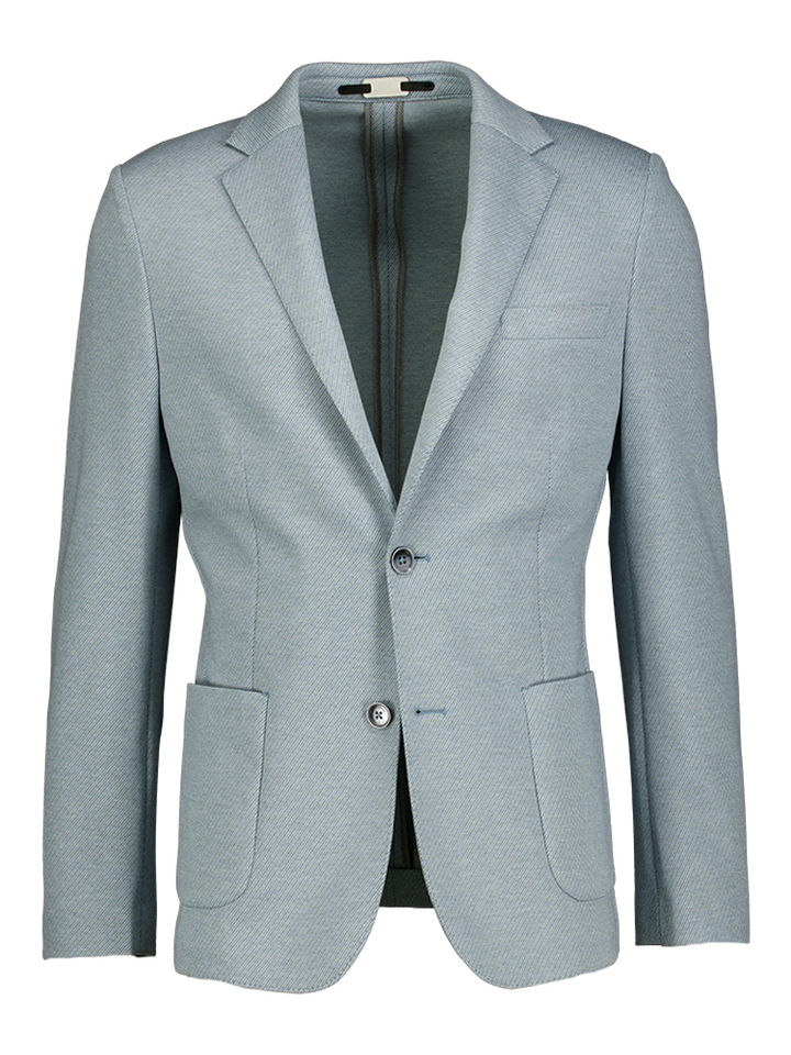 Blauwe stretch blazer met structuur Gentiluomo