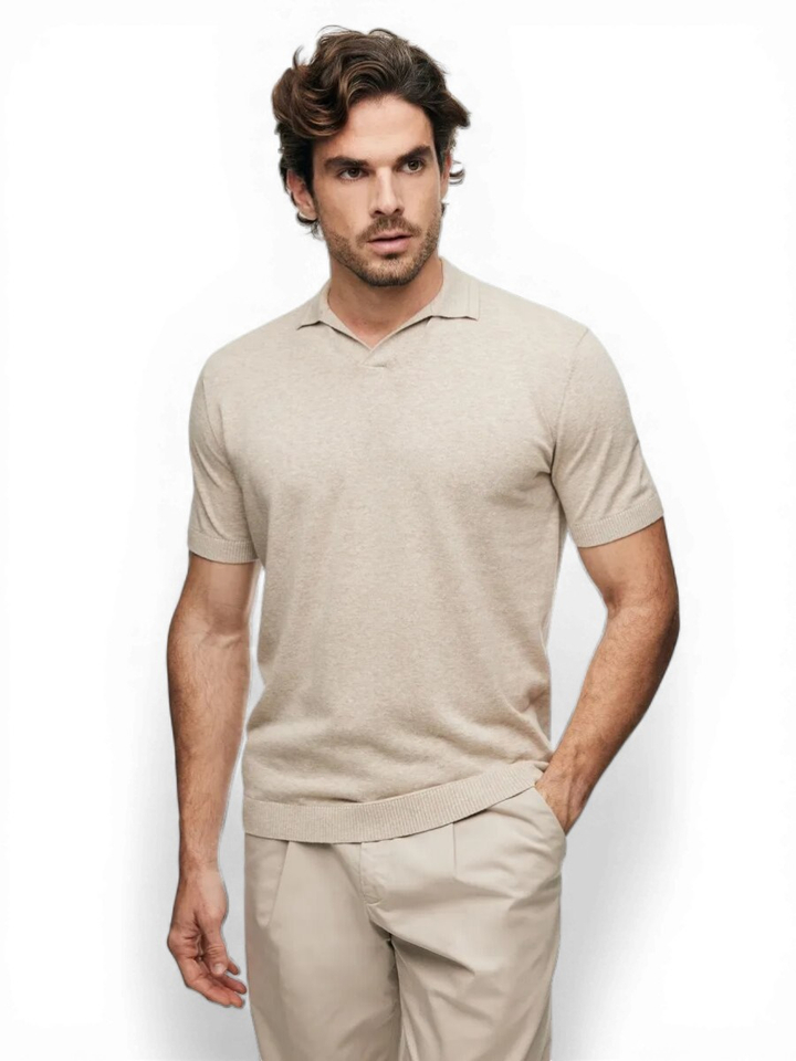 Beige polo detail aan de kraag Gentiluomo