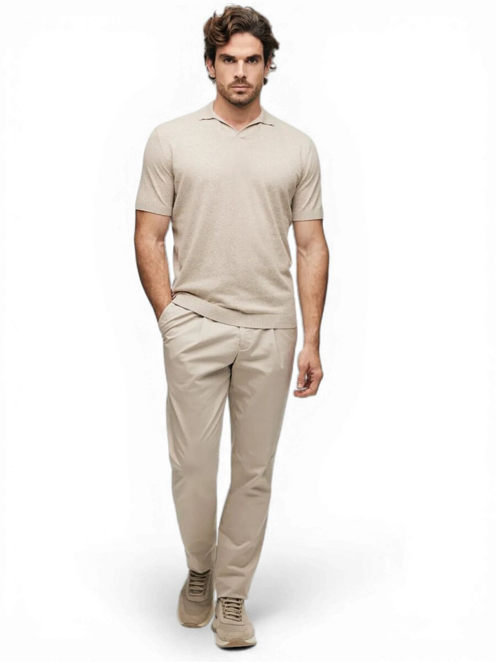 Beige polo detail aan de kraag Gentiluomo