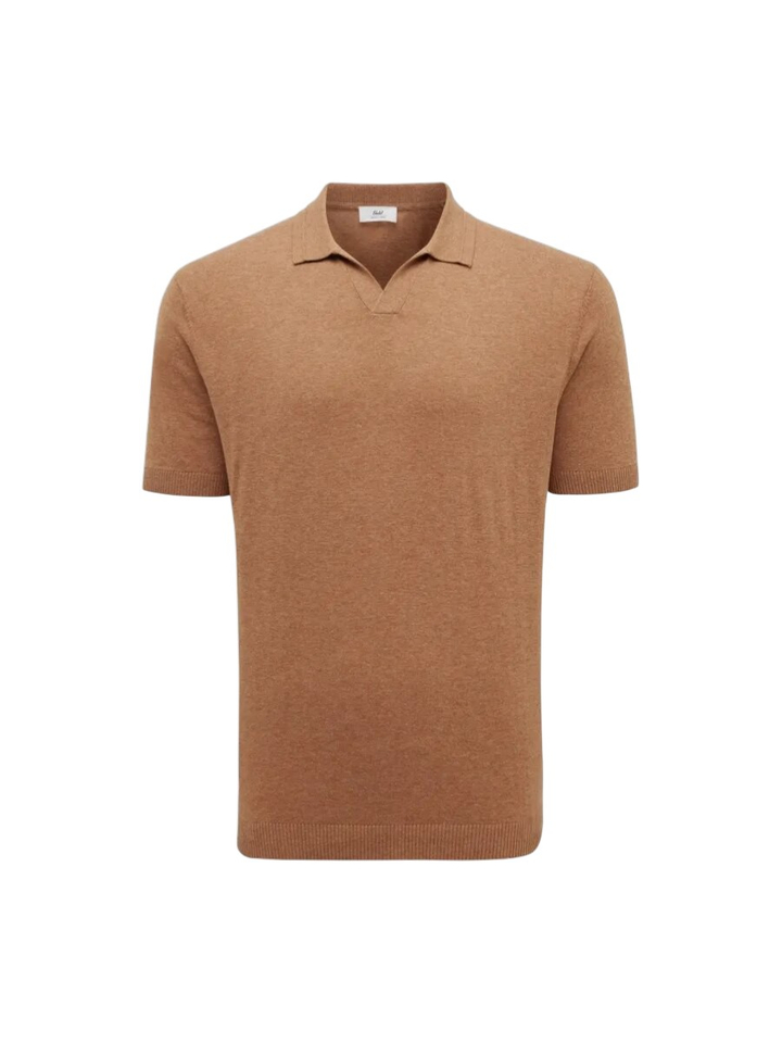 Bruine polo detail aan de kraag Gentiluomo
