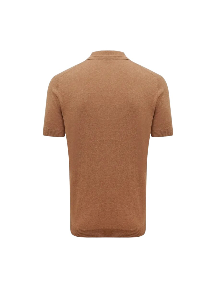 Bruine polo detail aan de kraag Gentiluomo