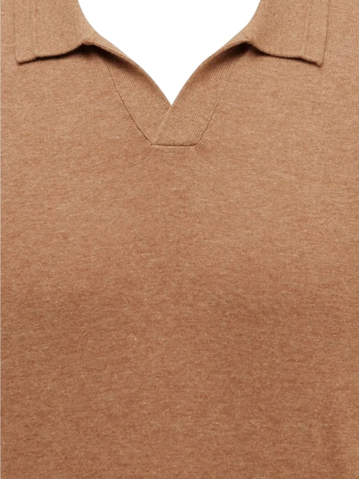 Bruine polo detail aan de kraag Gentiluomo