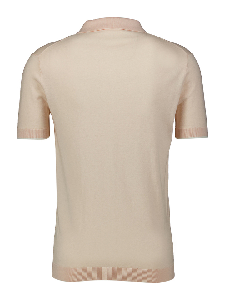 Zalmkleurige polo met wit detail aan de mouw Gentiluomo