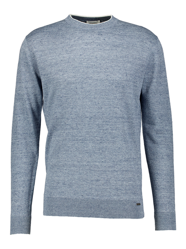 Blauwe trui met ecru detail Gentiluomo