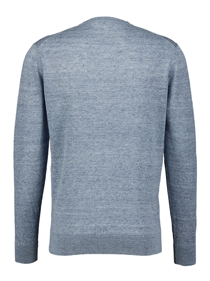 Blauwe trui met ecru detail Gentiluomo