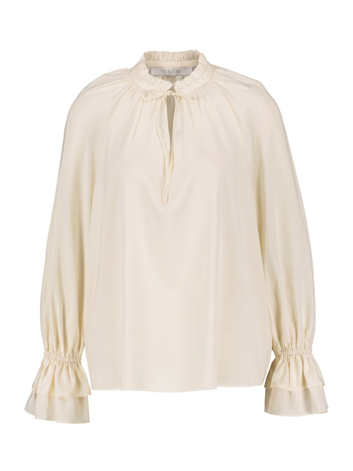 Beige bloes in zijde Herzen's