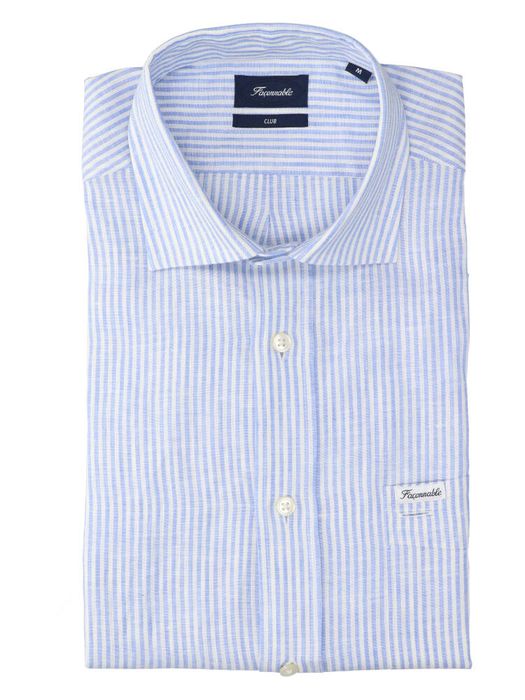 Horizon linnen hemd (regular fit) met strepen en lange mouwen Faconnable