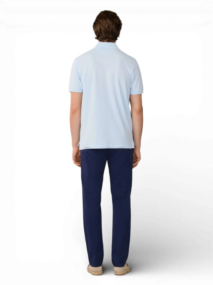 Licht blauwe katoenen polo Faconnable