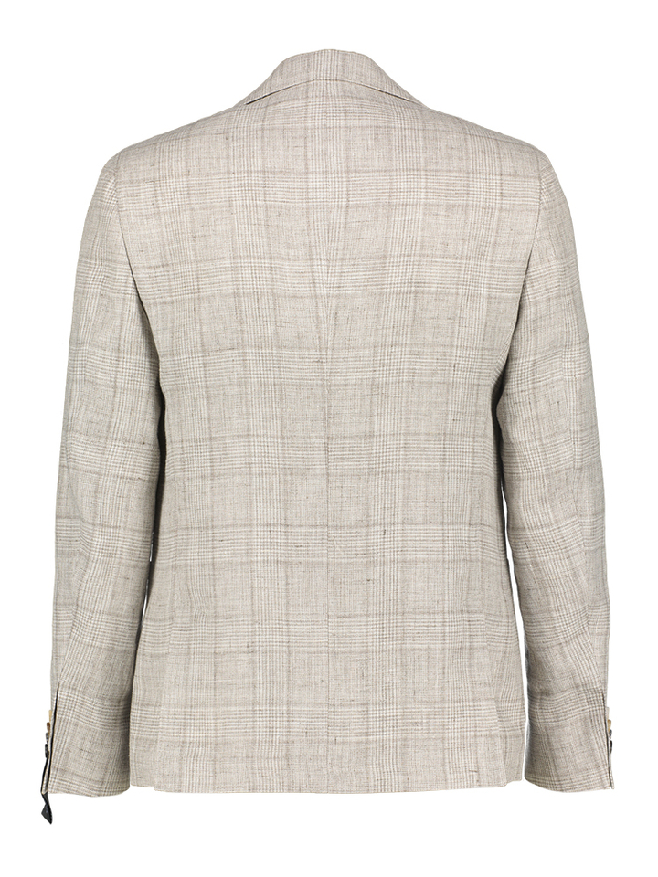 Beige kostuumblazer met ruitmotief Sand 