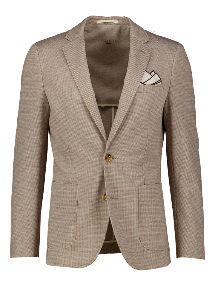 Beige blazer met ruitmotief Brandley Seven Dials 
