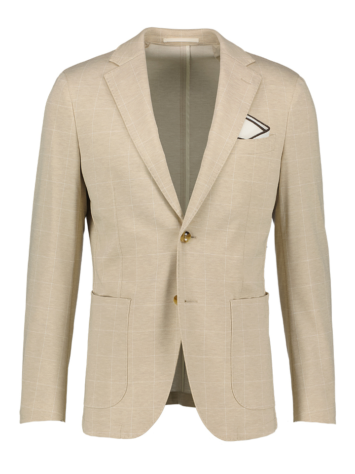 Beige blazer met fijne krijtstreep Blakely Seven Dials
