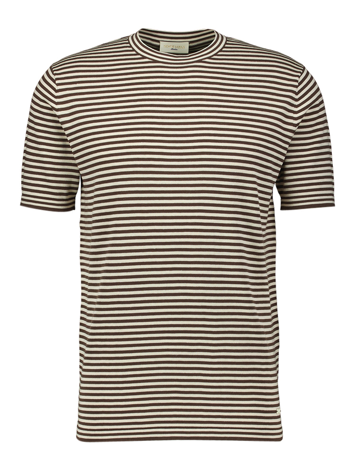 Bruine gestreepte t-shirt Weaving Seven Dials