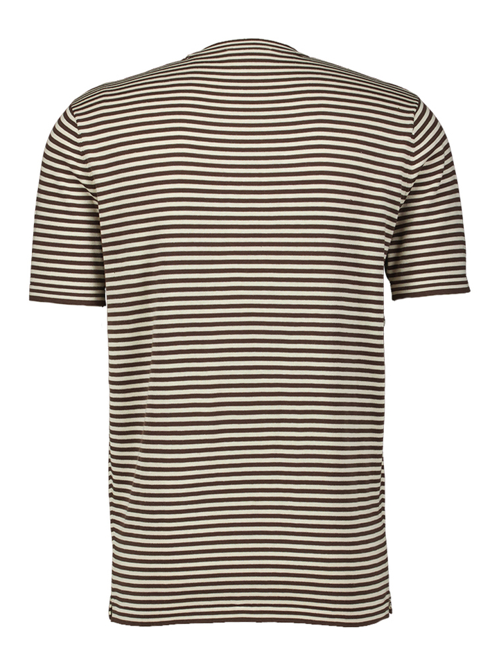 Bruine gestreepte t-shirt Weaving Seven Dials