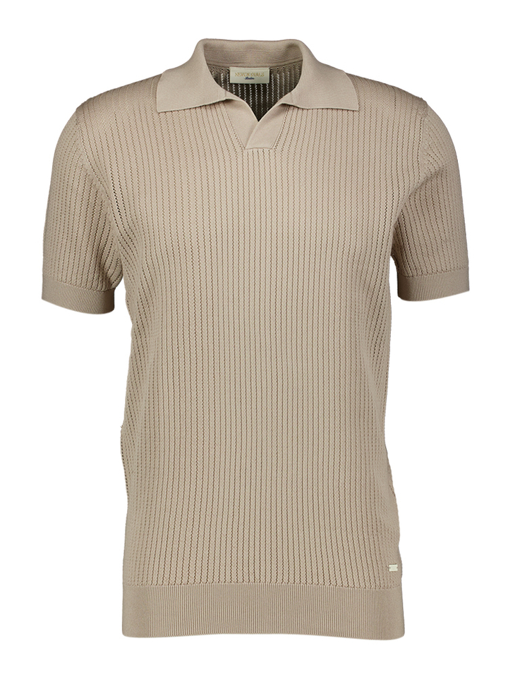 Beige polo korte mouw met detail Bennet Seven Dials