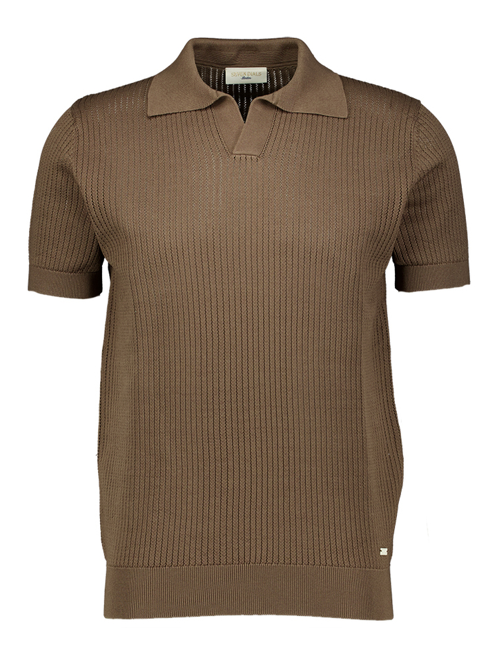 Bruine polo korte mouw met detail Bennet Seven Dials