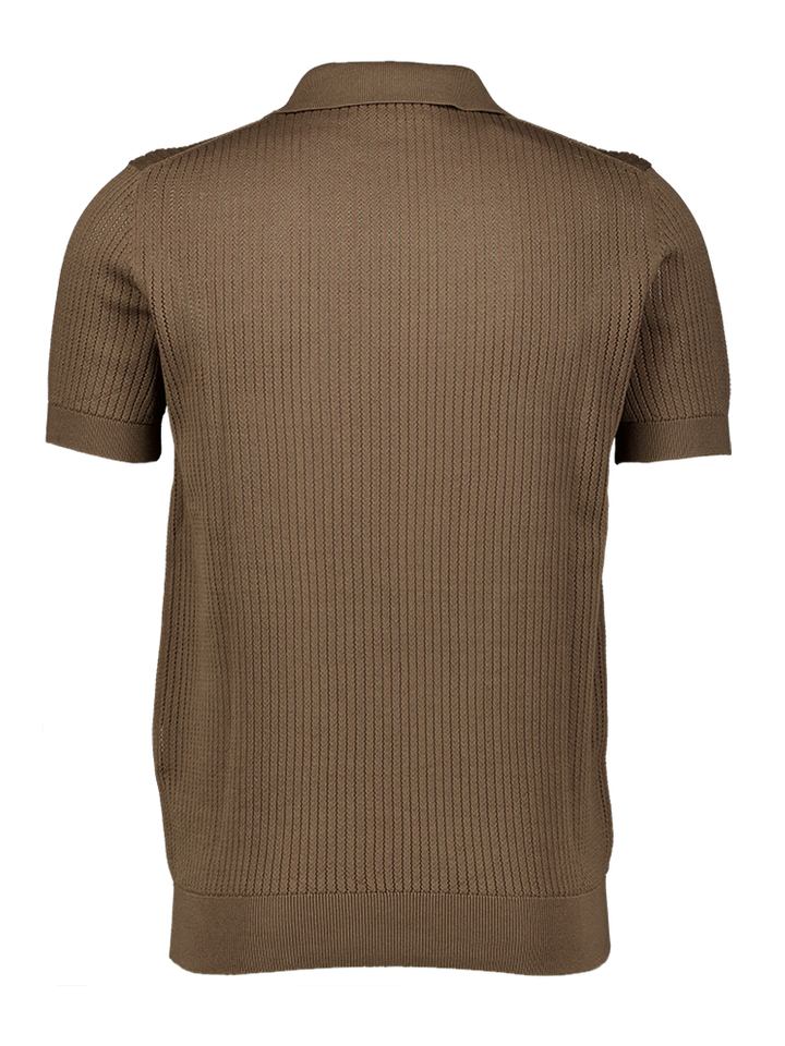 Bruine polo korte mouw met detail Bennet Seven Dials