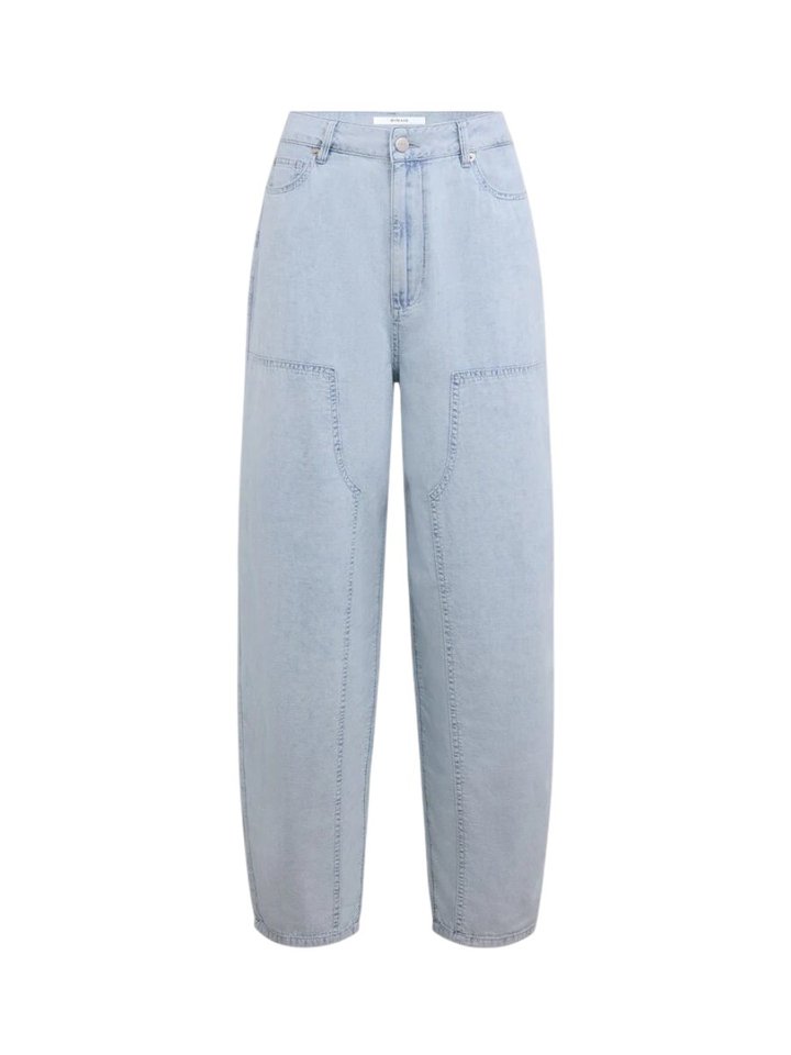 Blauwe fijne bleached broek in jeanslook Homage   