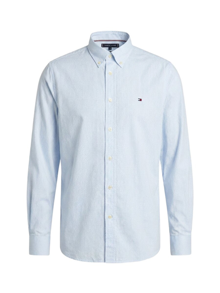 Wit katoenen hemd (regular fit) met details en lange mouwen Tommy Hilfiger