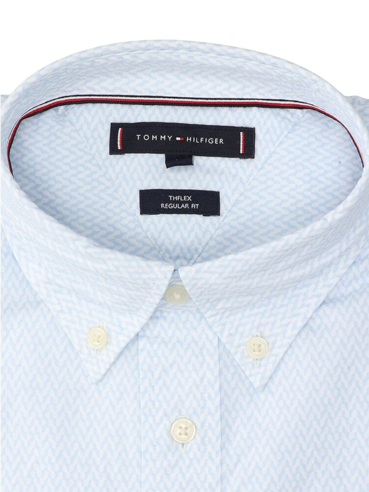 Wit katoenen hemd (regular fit) met details en lange mouwen Tommy Hilfiger