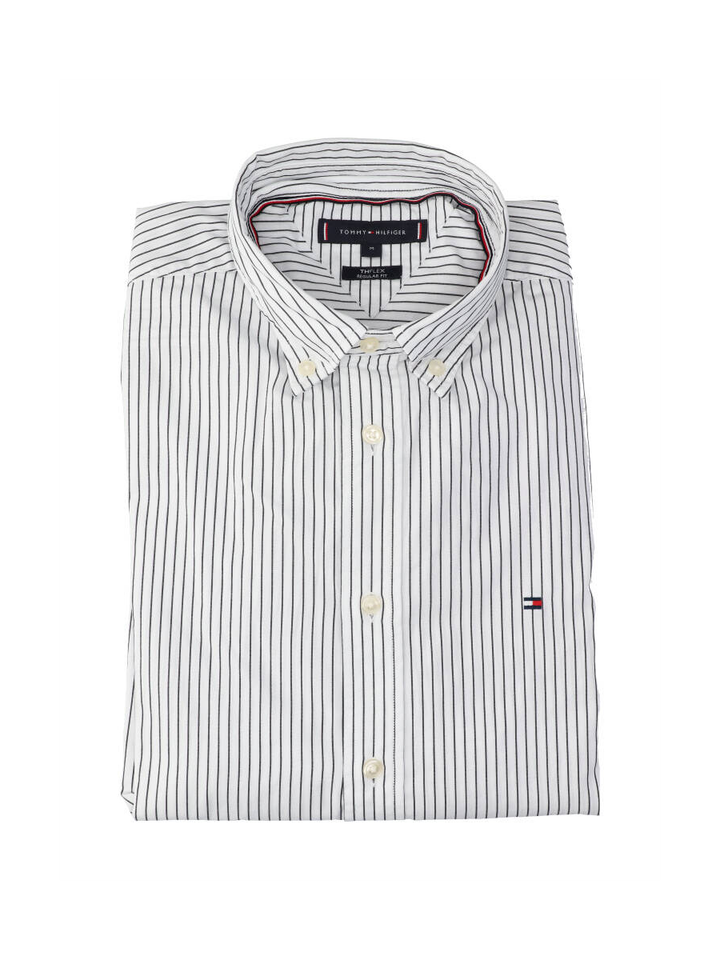 Wit katoenen hemd (regular fit) met strepen en lange mouwen Tommy Hilfiger 