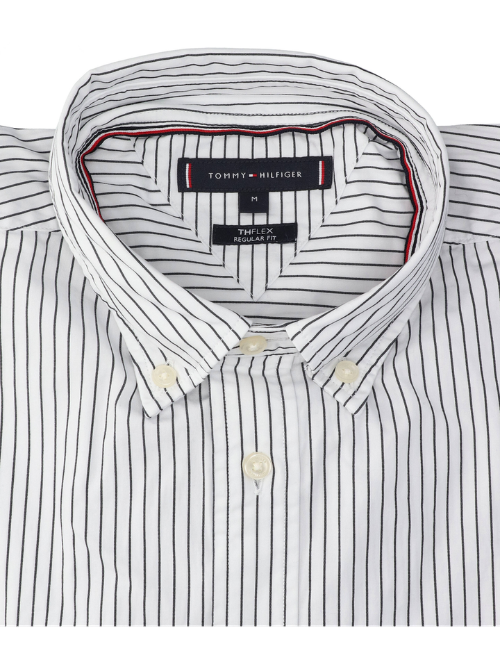 Wit katoenen hemd (regular fit) met strepen en lange mouwen Tommy Hilfiger 