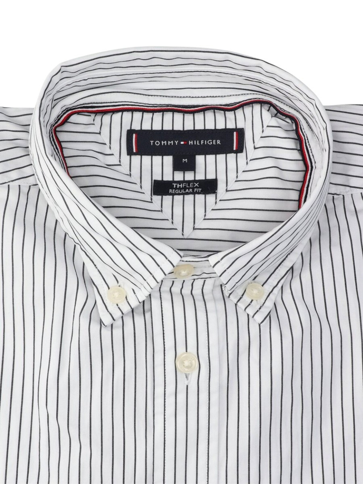Wit katoenen hemd (regular fit) met strepen en lange mouwen Tommy Hilfiger 