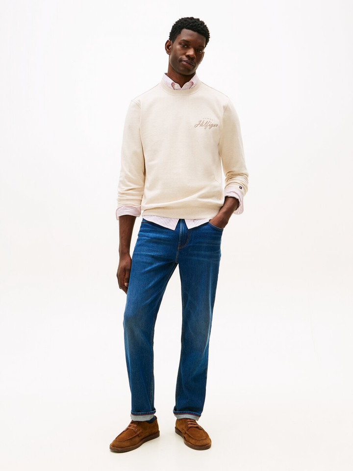 Beige trui met logo Tommy