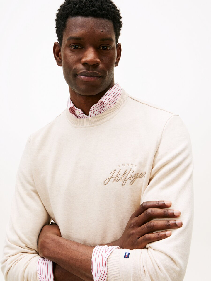 Beige trui met logo Tommy