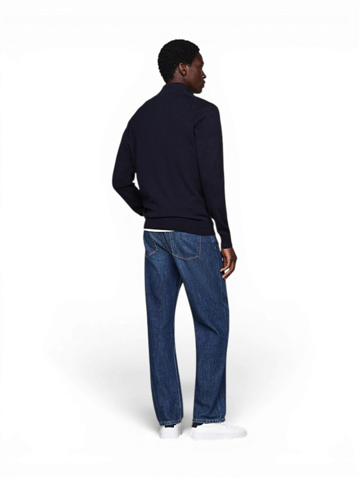 Zwarte blauwe cardigan met rits Tommy Hilfiger