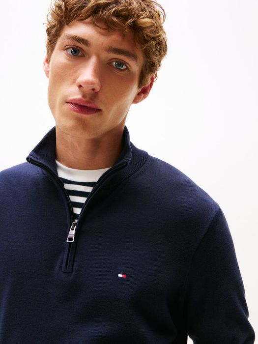 Donkerblauwe trui met opstaande kraag Tommy Hilfiger
