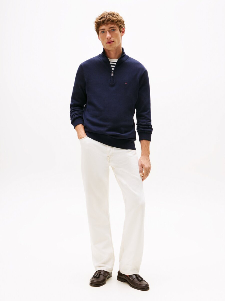 Donkerblauwe trui met opstaande kraag Tommy Hilfiger 