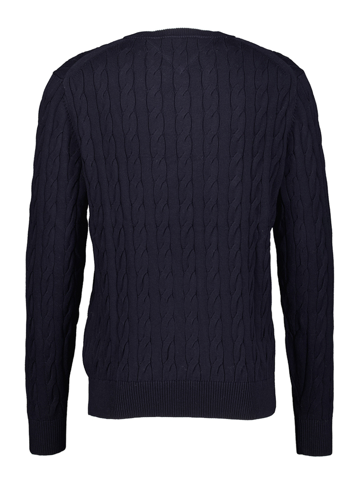 Donkerblauwe trui met kabel Tommy Hilfiger 