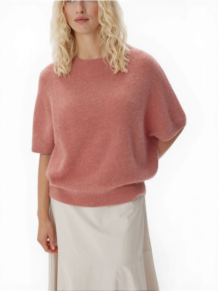 Vieux roze wollen trui met korte mouwen Doanna Six Ames 