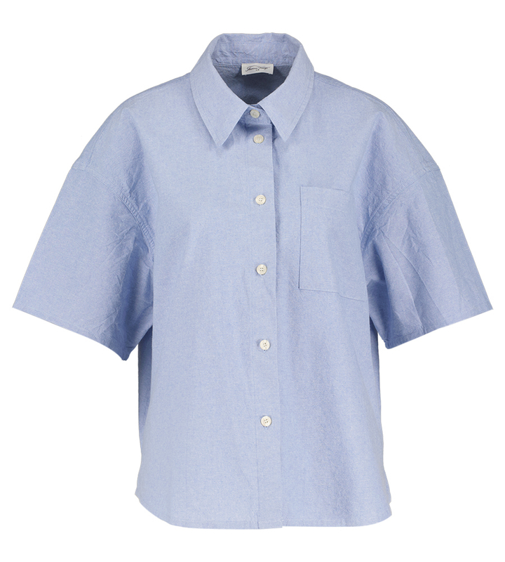 Blauw hemd met korte mouwen American Vintage