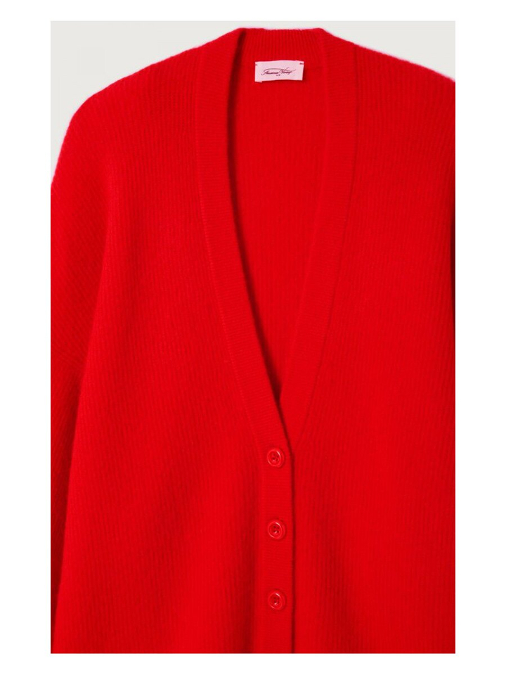 Rode cardigan met knopen Dam American Vintage