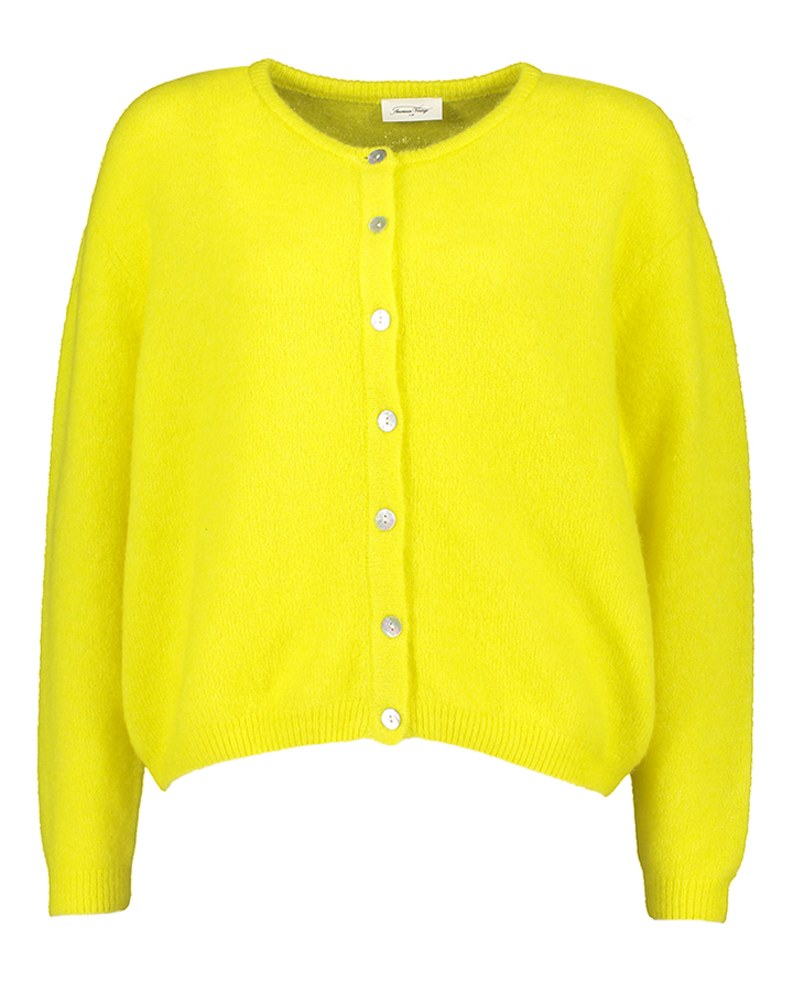 Gele cardigan met alpaca Vito American Vintage