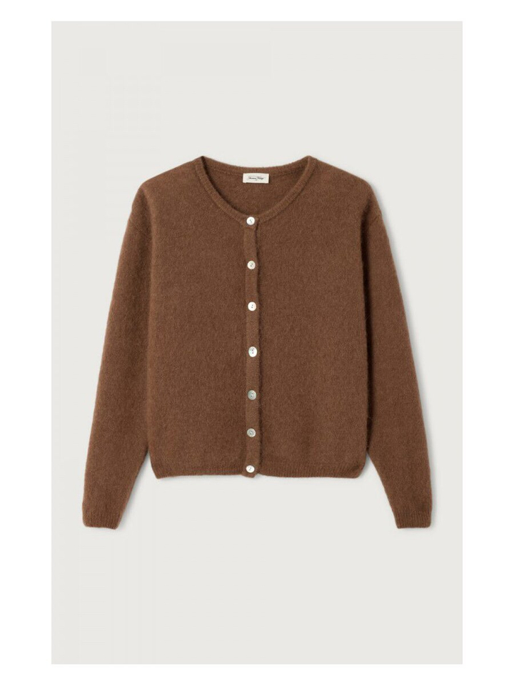 Bruine cardigan met alpaca Vito American Vintage