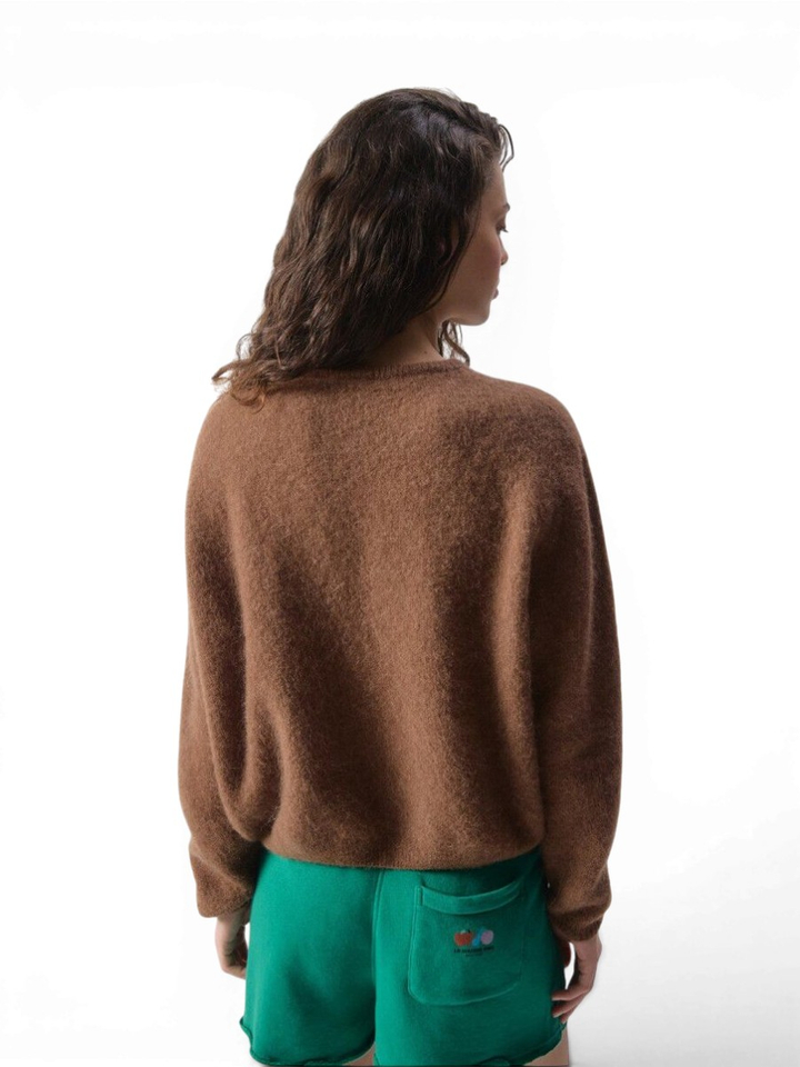 Bruine cardigan met alpaca Vito American Vintage
