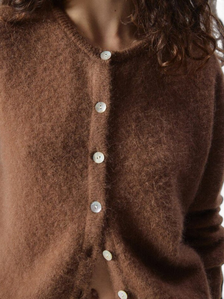 Bruine cardigan met alpaca Vito American Vintage