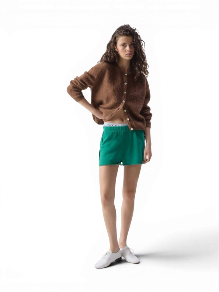 Bruine cardigan met alpaca Vito American Vintage