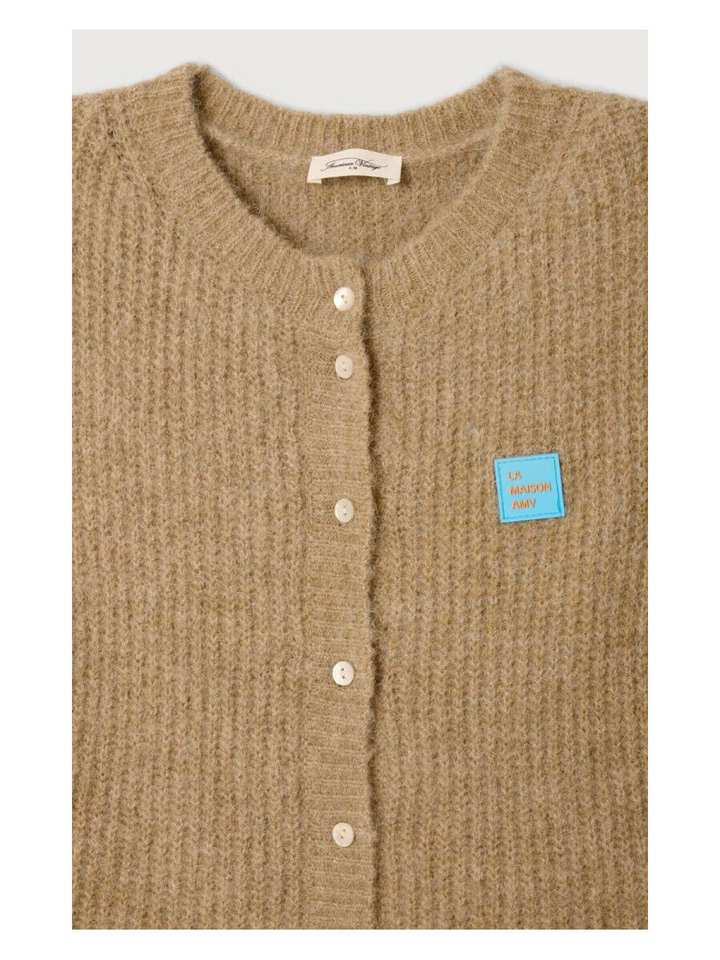 Beige gilet zonder mouwen met logo East American Vintage 