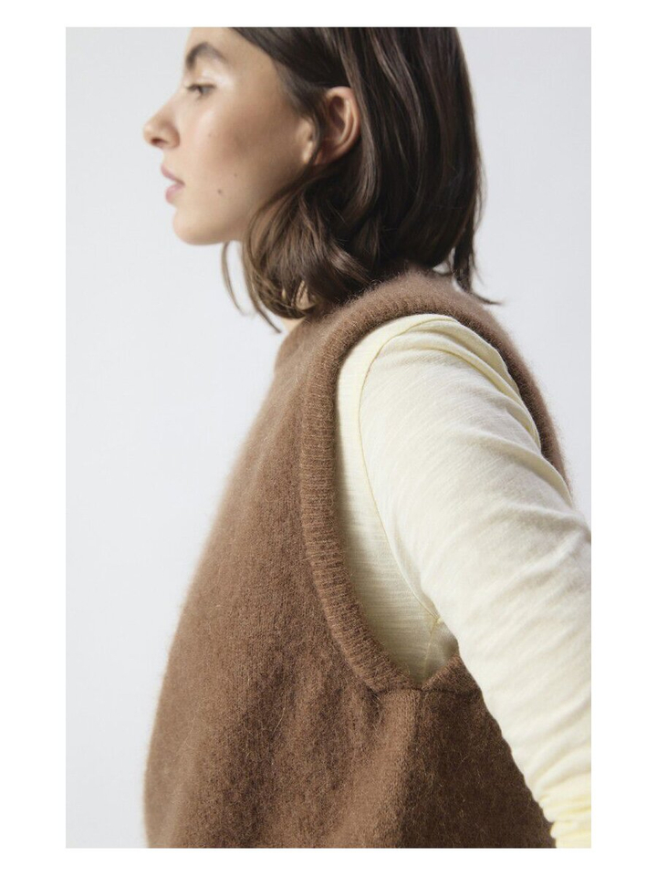 Bruine trui zonder mouwen Vito American Vintage