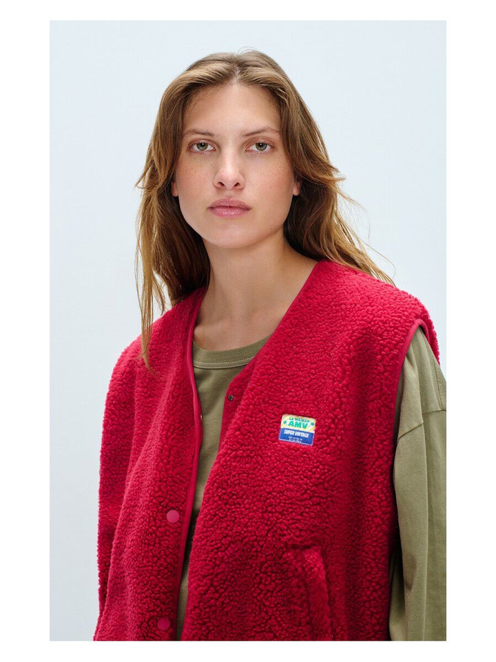 Rode teddy bodywarmer Hok American Vintage