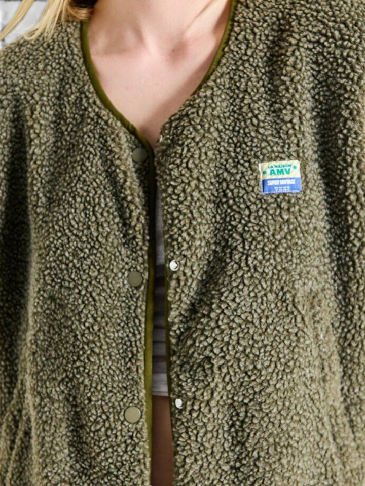 Groene teddy bodywarmer Hok American Vintage
