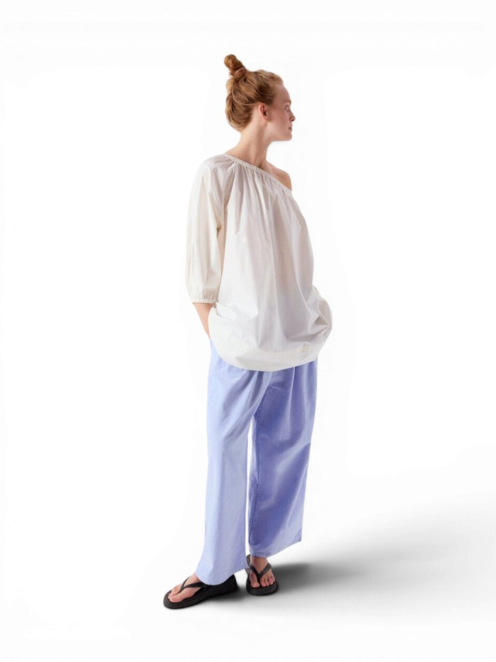 Blauwe katoenen broek met elastiek American Vintage