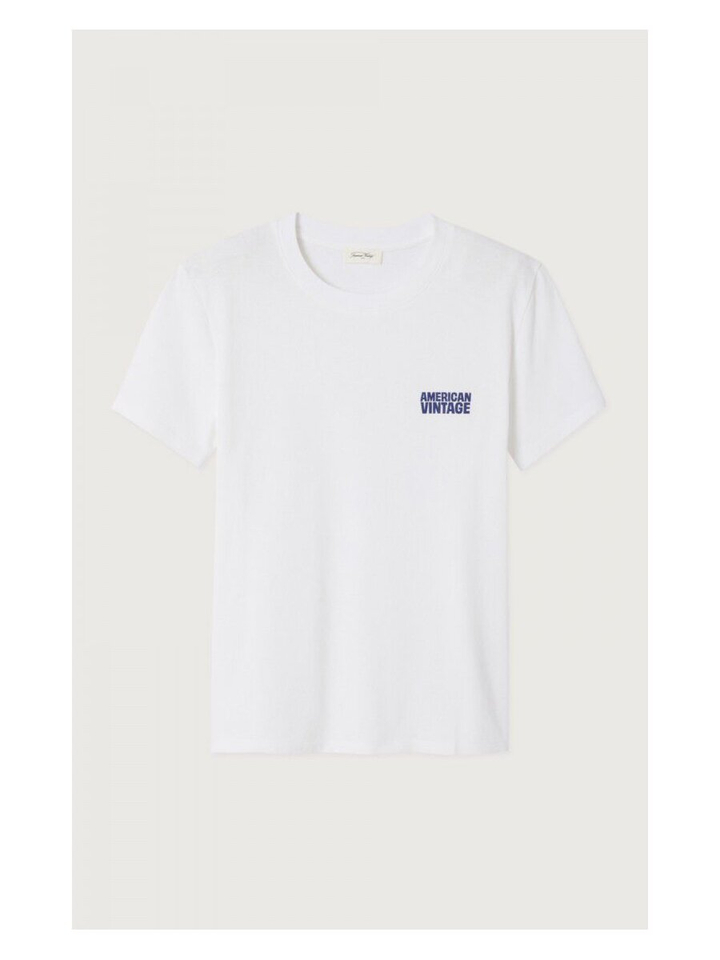 Witte t-shirt met logo print Yko American Vintage