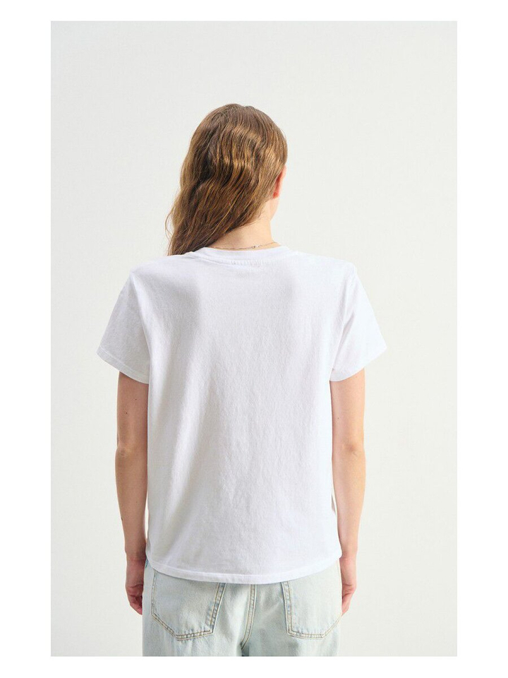 Witte t-shirt met logo print Yko American Vintage