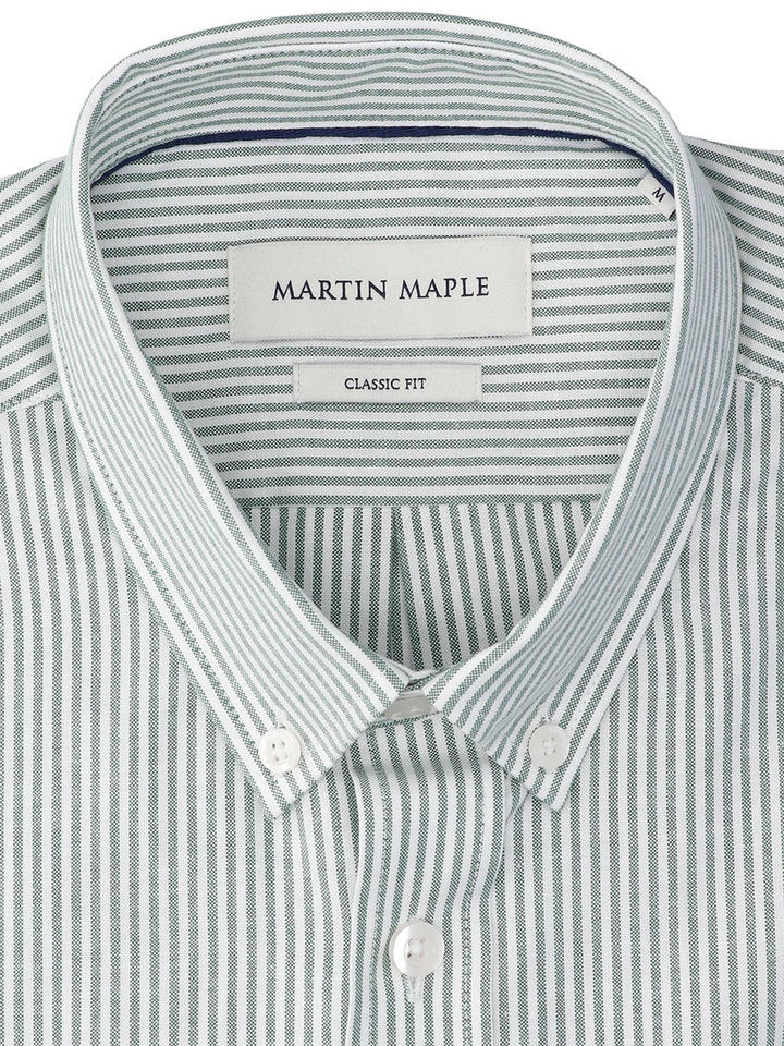 Wit katoenen hemd (regular fit) met strepen en lange mouwen Martin Maple