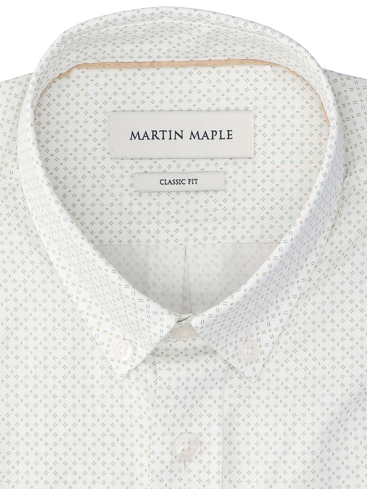 Wit katoenen hemd (regular fit) met details en lange mouwen Martin Maple